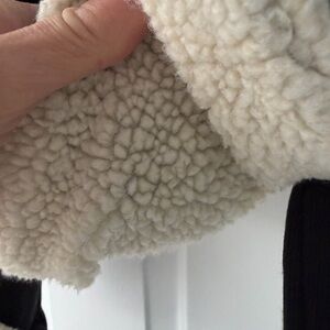 Cream Sherpa Fleece Trim Jacket Detail. New. Gorgeous
